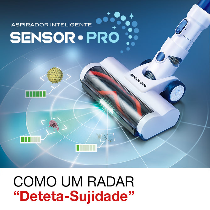 Aspirador Inteligente SENSOR PRO: Com Ecrã de Controlo Digital, filtro HEPA antialergias