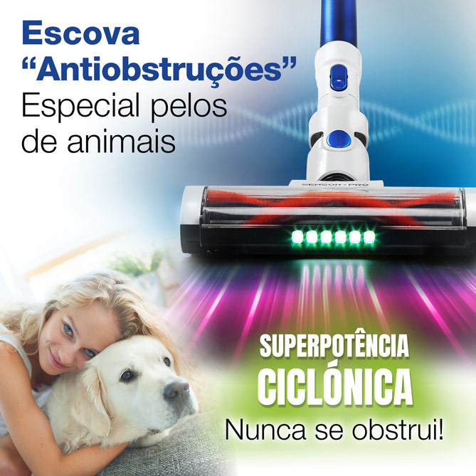 Aspirador Inteligente SENSOR PRO: sem sacos nem fios
