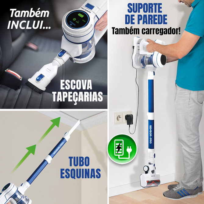 Aspirador Inteligente SENSOR PRO: Fácil de limpar e de guardar