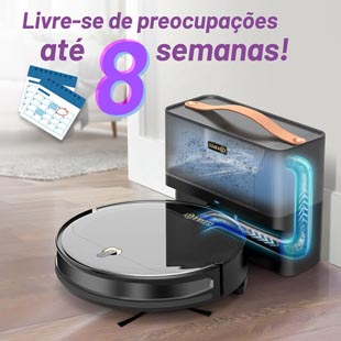 Robot de Limpeza com sistema de esvaziamento automático CLEAN & GO: Robot “2 em 1”: aspira e esfrega ao mesmo tempo